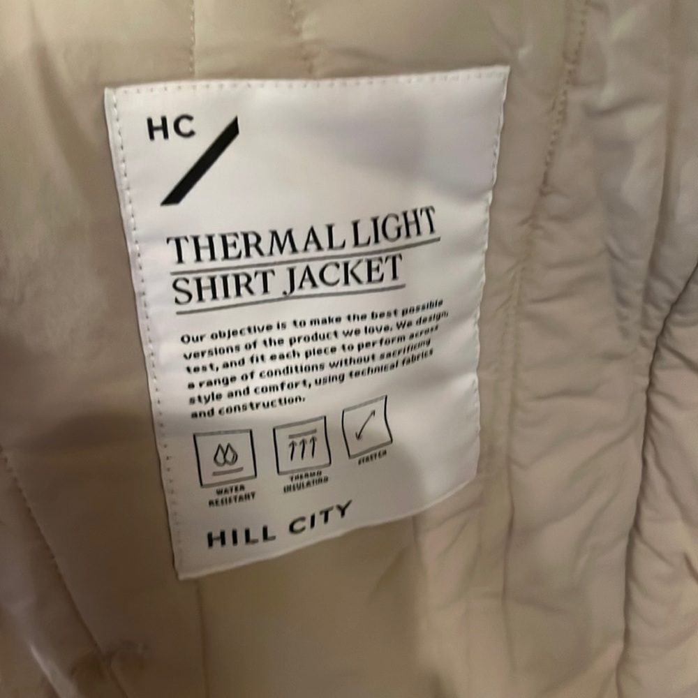 Hill City Thermal Light Shirt Jacket - Cream (Medium)